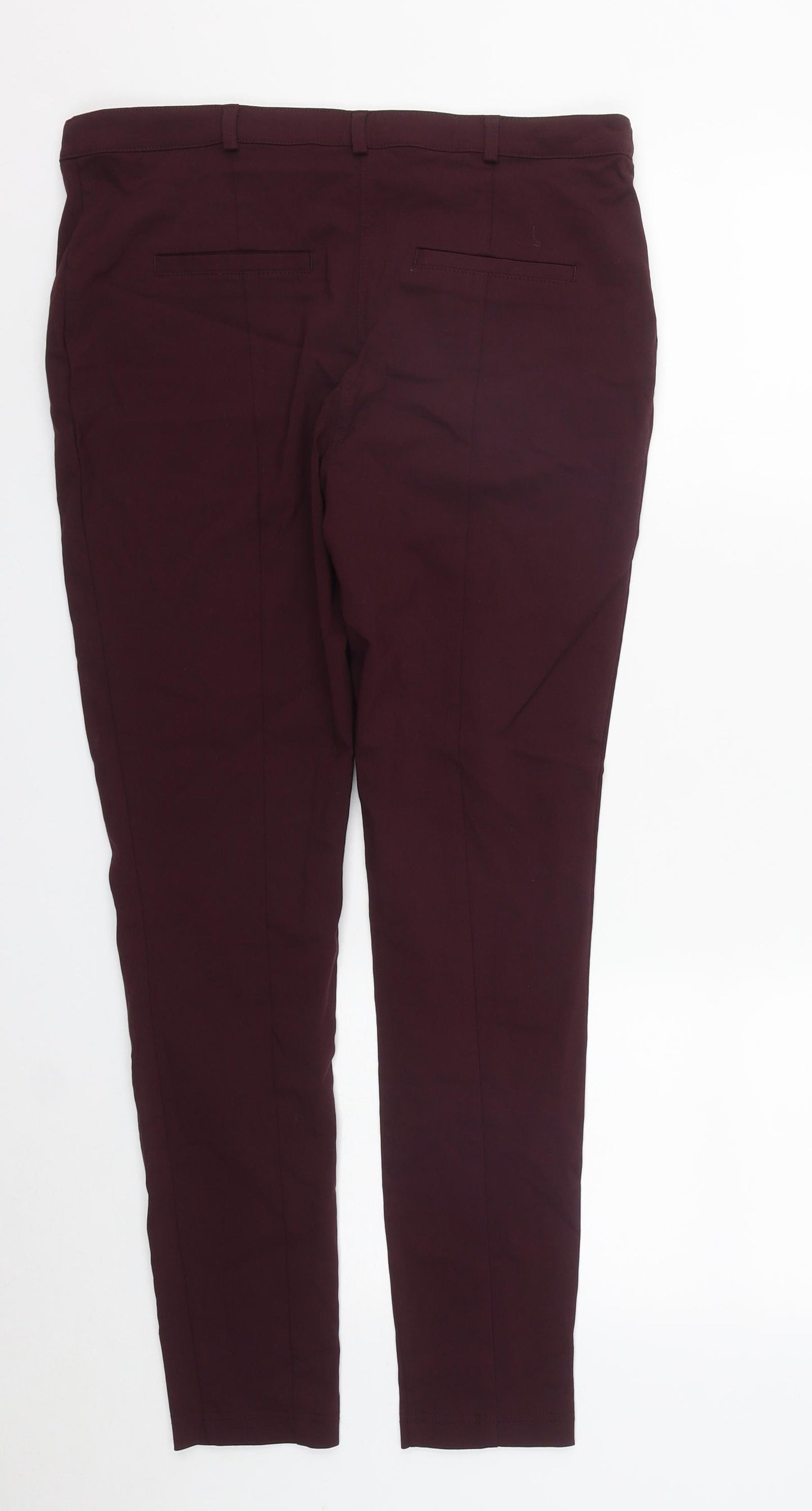 Primark Womens Purple  Viscose Trousers  Size 14 L27 in Regular Zip
