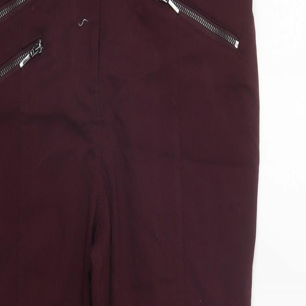 Primark Womens Purple  Viscose Trousers  Size 14 L27 in Regular Zip