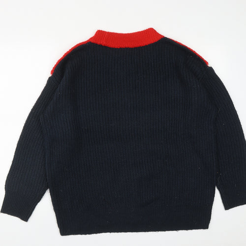 H&M Womens Multicoloured Round Neck  Acrylic Pullover Jumper Size M