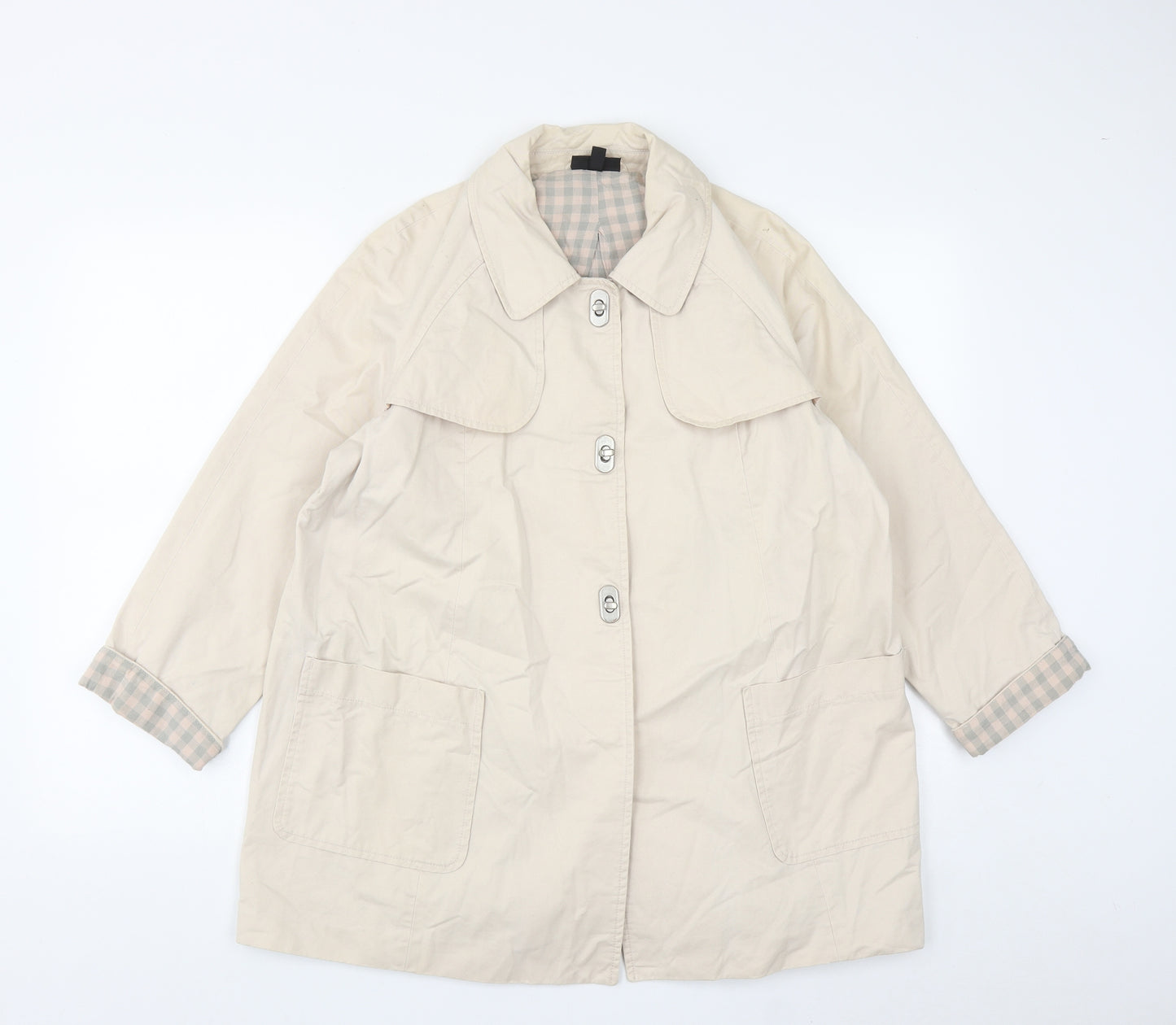 Topshop Womens Beige   Trench Coat Coat Size 16  Snap