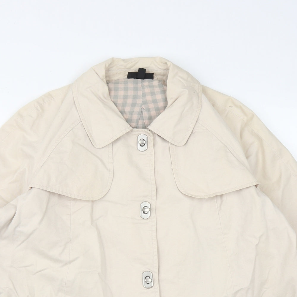 Topshop Womens Beige   Trench Coat Coat Size 16  Snap