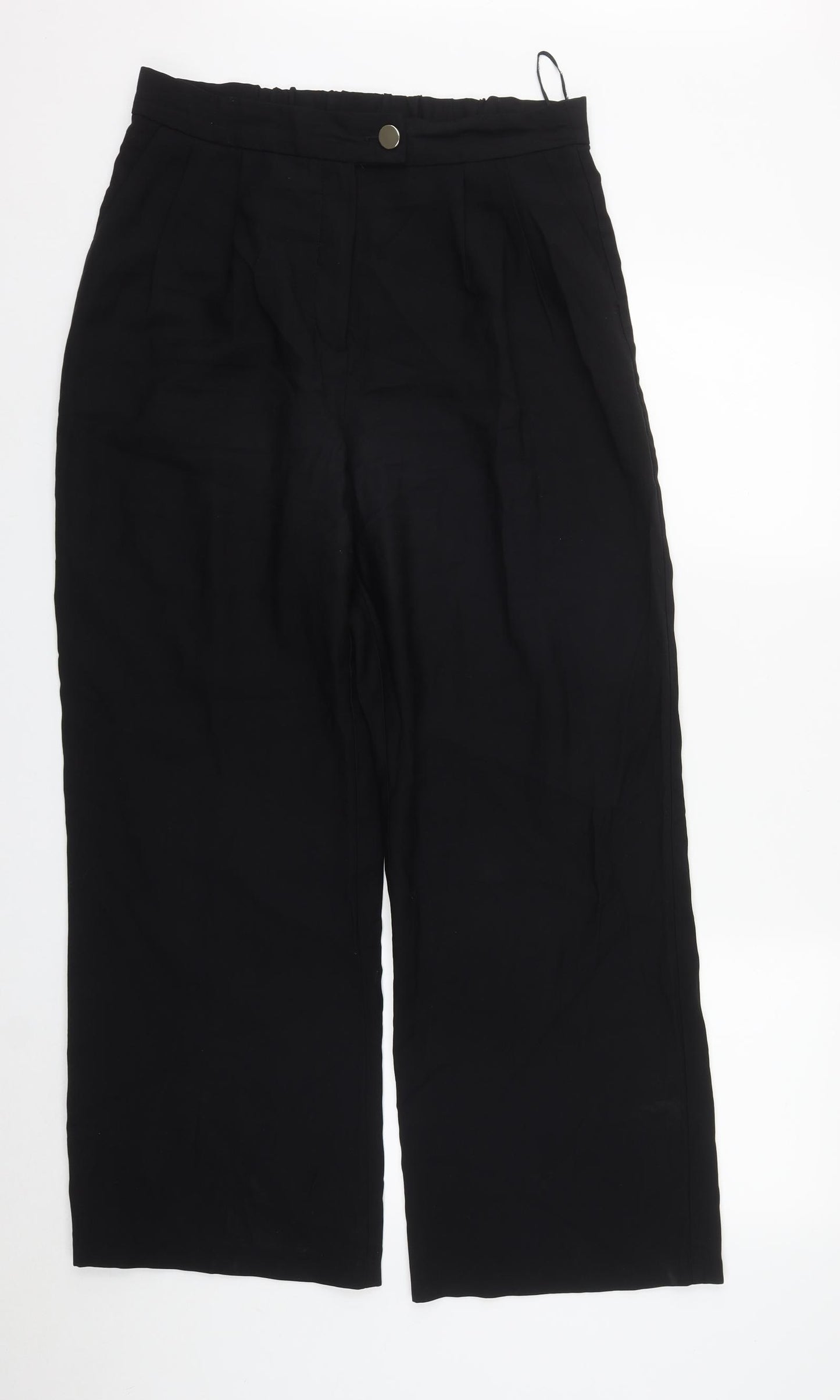 F&F Womens Black  Viscose Trousers  Size 12 L29 in Regular Zip