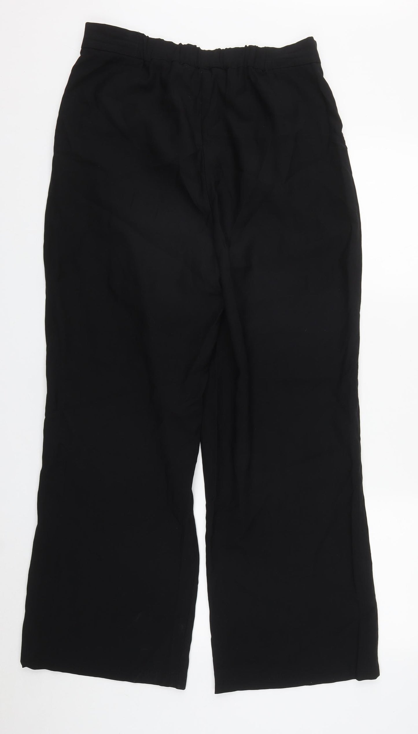 F&F Womens Black  Viscose Trousers  Size 12 L29 in Regular Zip