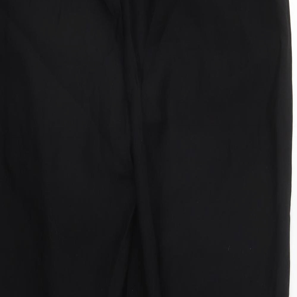 F&F Womens Black  Viscose Trousers  Size 12 L29 in Regular Zip