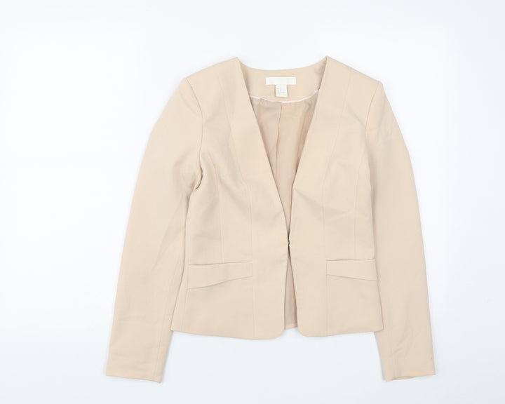 H&M Womens Beige Jacket Size 6 Hook & Eye