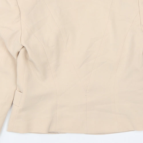 H&M Womens Beige   Jacket  Size 6  Hook & Eye