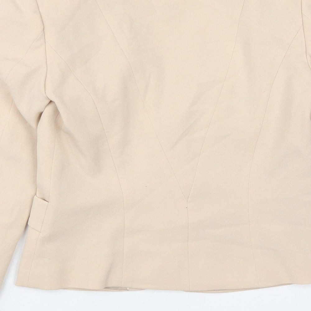 H&M Womens Beige   Jacket  Size 6  Hook & Eye