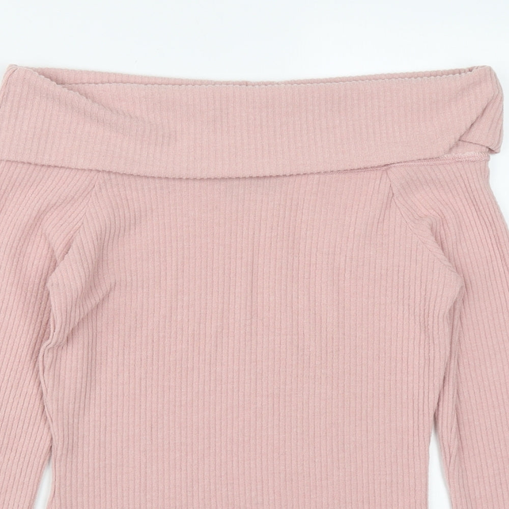 Lipsy Womens Pink Roll Neck  Polyester Pullover Jumper Size 8