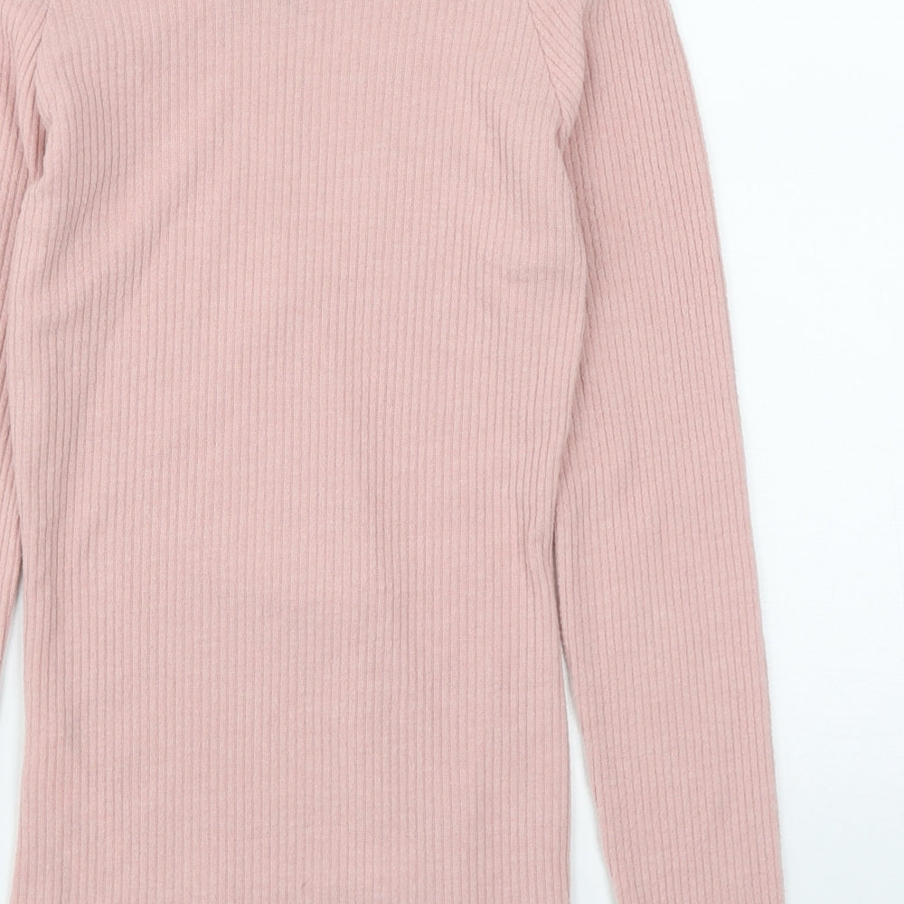 Lipsy Womens Pink Roll Neck  Polyester Pullover Jumper Size 8
