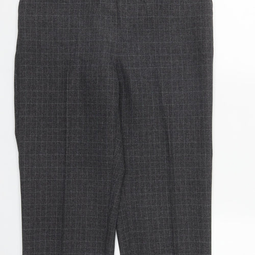 EWM Womens Grey Plaid Polyester Trousers  Size 12 L25 in Regular