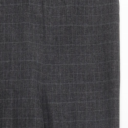 EWM Womens Grey Plaid Polyester Trousers  Size 12 L25 in Regular