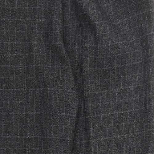 EWM Womens Grey Plaid Polyester Trousers  Size 12 L25 in Regular