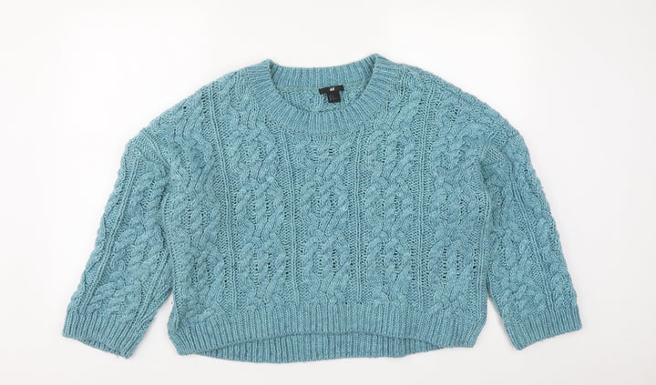 H&M Womens Green Roll Neck Acrylic Pullover Jumper Size M