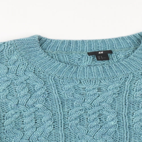 H&M Womens Green Roll Neck  Acrylic Pullover Jumper Size M