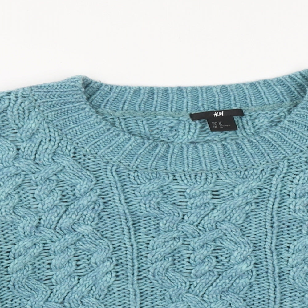 H&M Womens Green Roll Neck  Acrylic Pullover Jumper Size M
