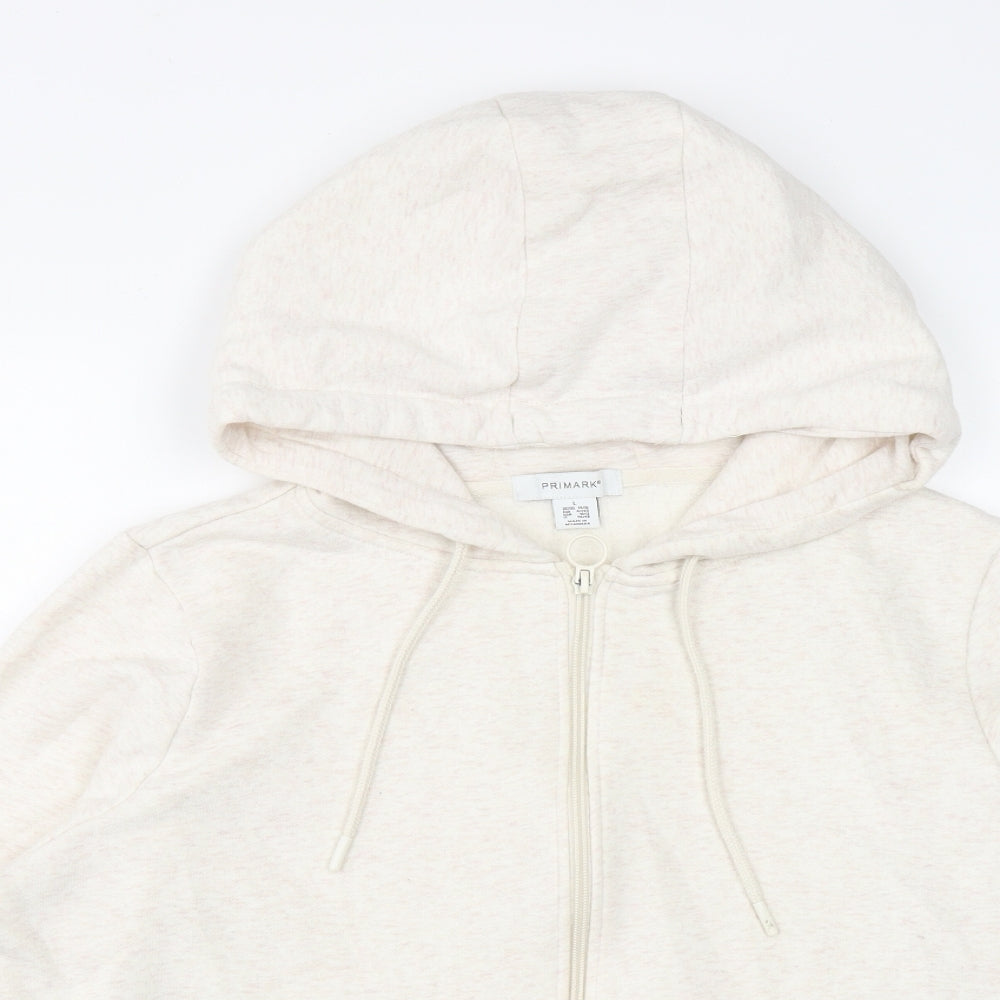 Primark Womens Beige  Cotton Full Zip Hoodie Size L  Zip