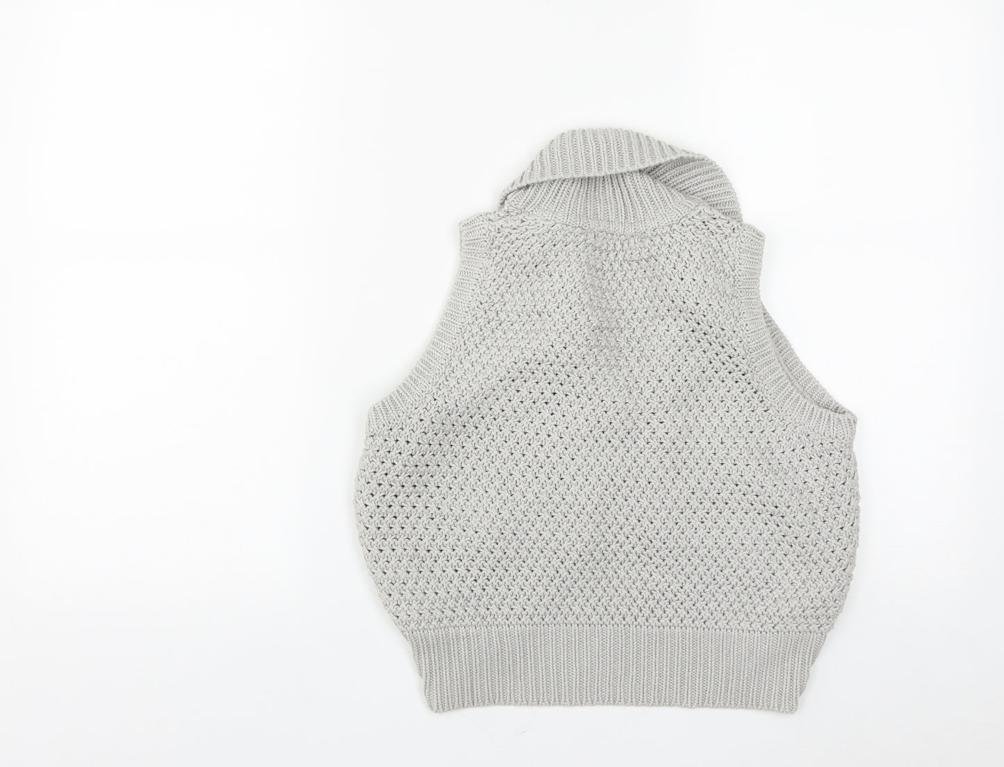 Marks and Spencer Womens Grey V-Neck  Acrylic Shrug Jumper Size 12