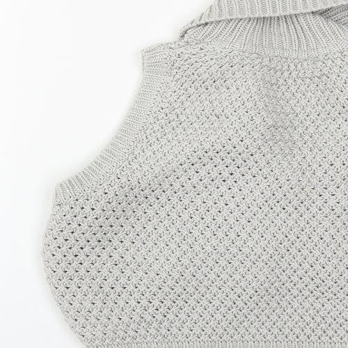 Marks and Spencer Womens Grey V-Neck  Acrylic Shrug Jumper Size 12