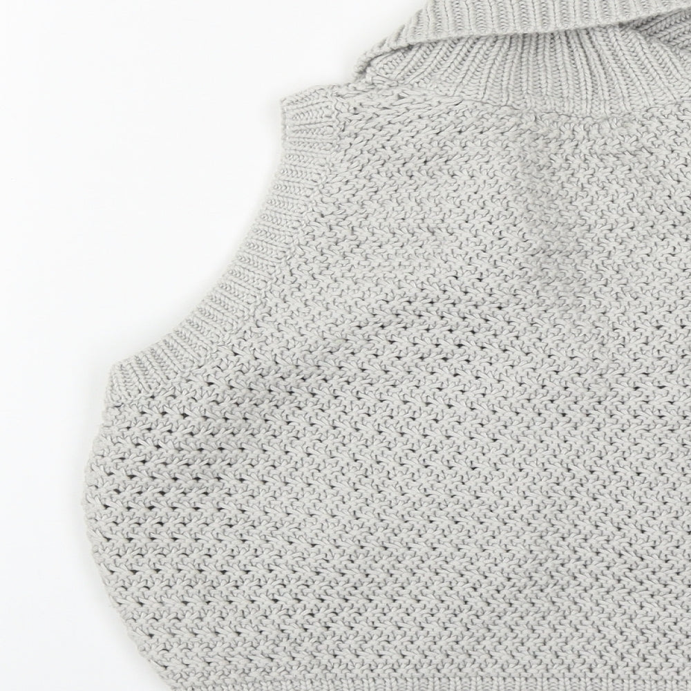Marks and Spencer Womens Grey V-Neck  Acrylic Shrug Jumper Size 12