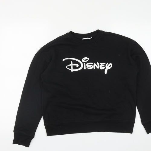 Disney Womens Black Round Neck  Polyester Pullover Jumper Size XS