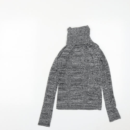 Topshop Womens Grey Roll Neck  Acrylic Pullover Jumper Size 6