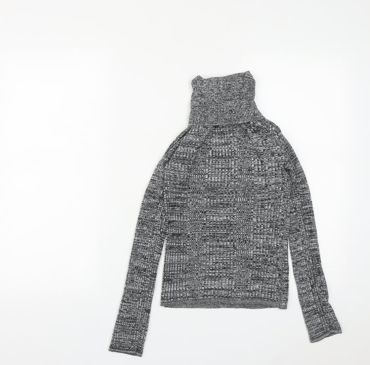 Topshop Womens Grey Roll Neck Acrylic Pullover Jumper Size 6