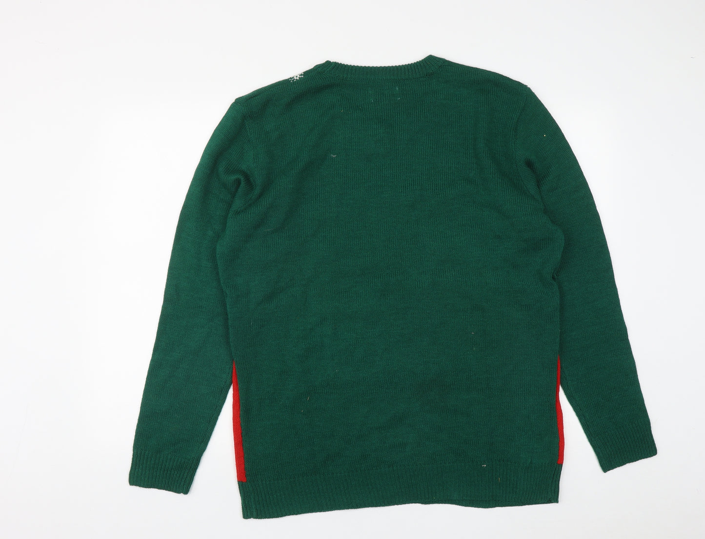 Nizzin Mens Green Round Neck  Acrylic Pullover Jumper Size L   - Christmas Jumper