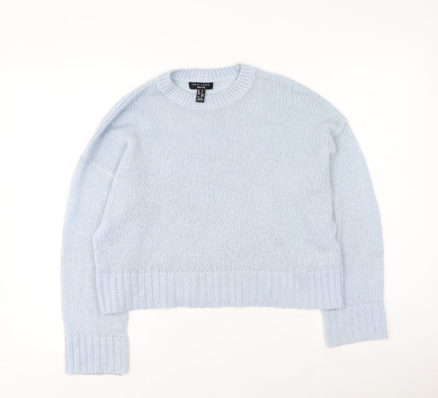 New Look Womens Blue Round Neck  Acrylic Pullover Jumper Size S