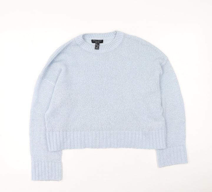 New Look Womens Blue Round Neck  Acrylic Pullover Jumper Size S