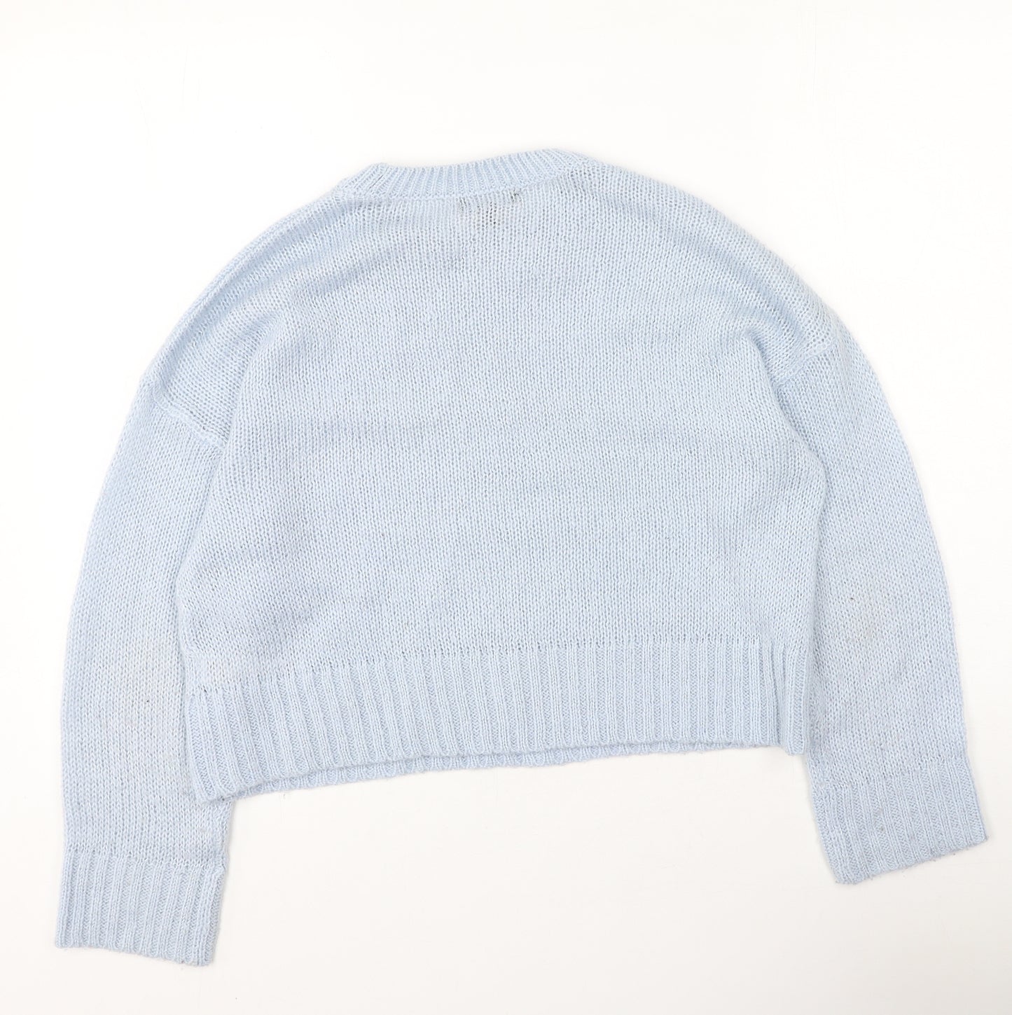 New Look Womens Blue Round Neck  Acrylic Pullover Jumper Size S