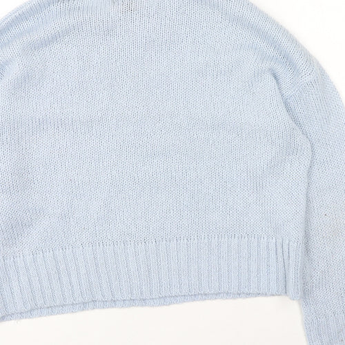 New Look Womens Blue Round Neck  Acrylic Pullover Jumper Size S