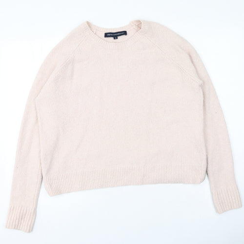 French Connection Womens Pink Round Neck  Polyester Pullover Jumper Size M