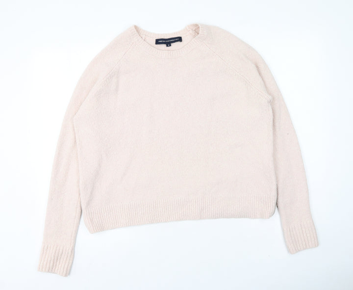 French Connection Womens Pink Round Neck Polyester Pullover Jumper Size M