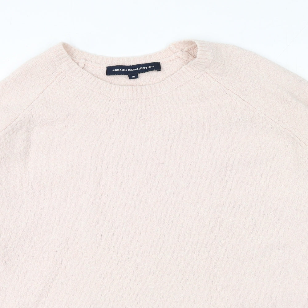 French Connection Womens Pink Round Neck  Polyester Pullover Jumper Size M