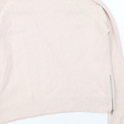 French Connection Womens Pink Round Neck  Polyester Pullover Jumper Size M