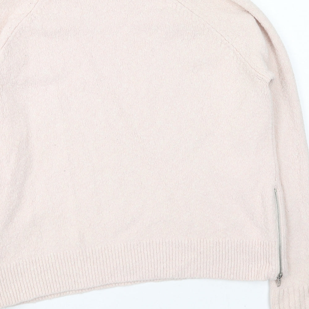 French Connection Womens Pink Round Neck  Polyester Pullover Jumper Size M