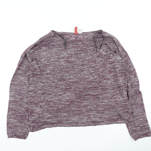 Divided Womens Purple Round Neck  Polyester Pullover Jumper Size M
