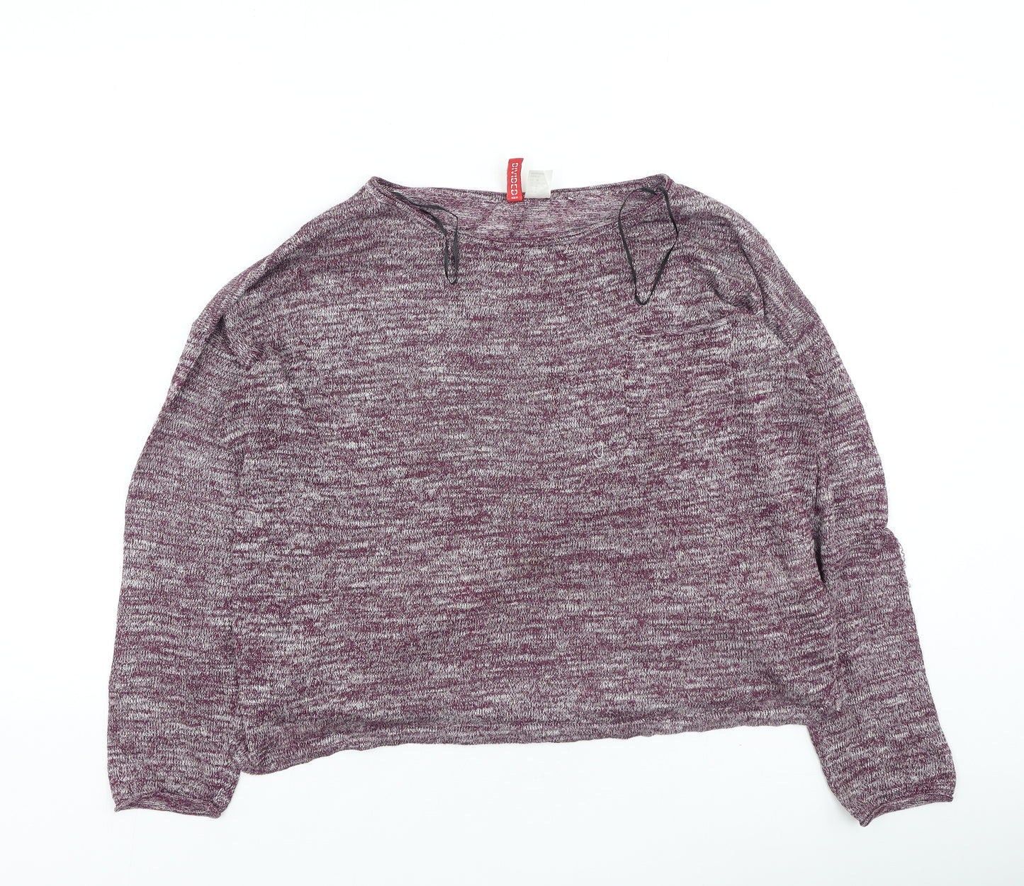 Divided Womens Purple Round Neck  Polyester Pullover Jumper Size M