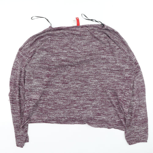 Divided Womens Purple Round Neck  Polyester Pullover Jumper Size M