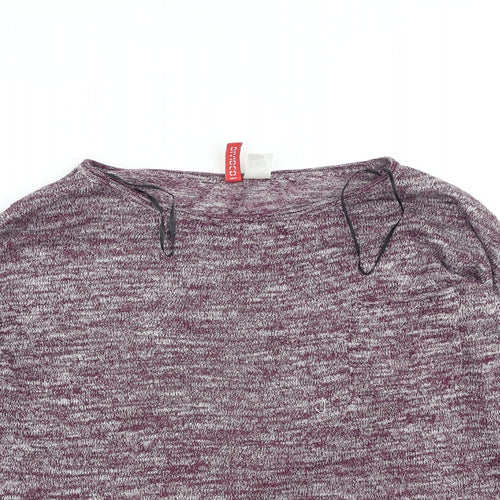 Divided Womens Purple Round Neck  Polyester Pullover Jumper Size M