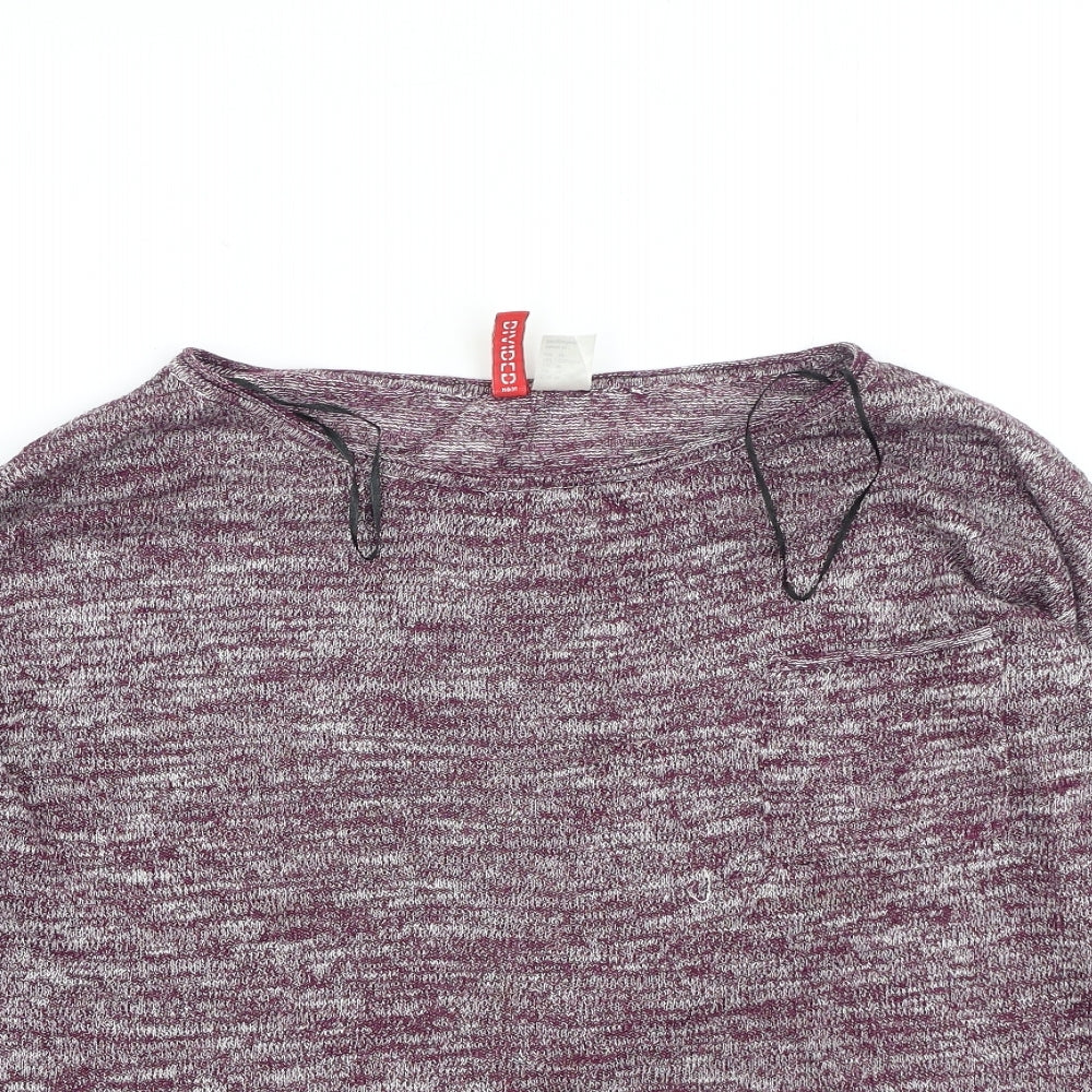 Divided Womens Purple Round Neck  Polyester Pullover Jumper Size M