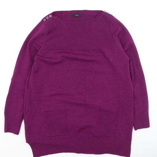 M&Co Womens Pink  Acrylic Pullover Sweatshirt Size 14