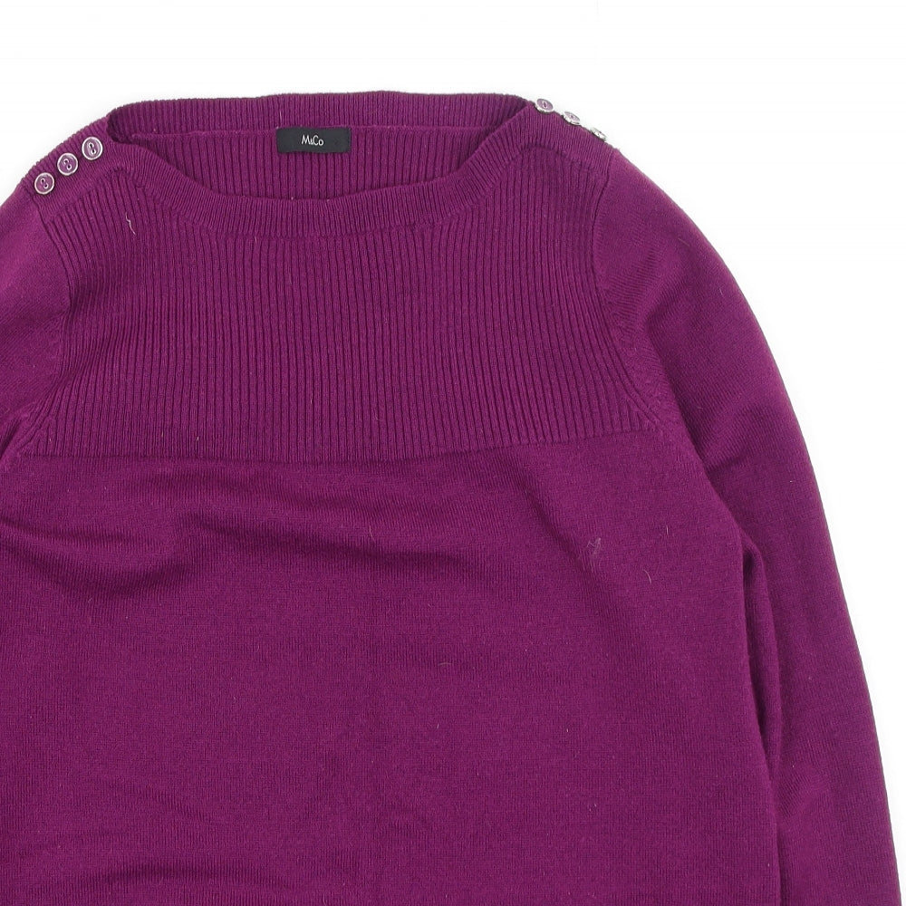 M&Co Womens Pink  Acrylic Pullover Sweatshirt Size 14