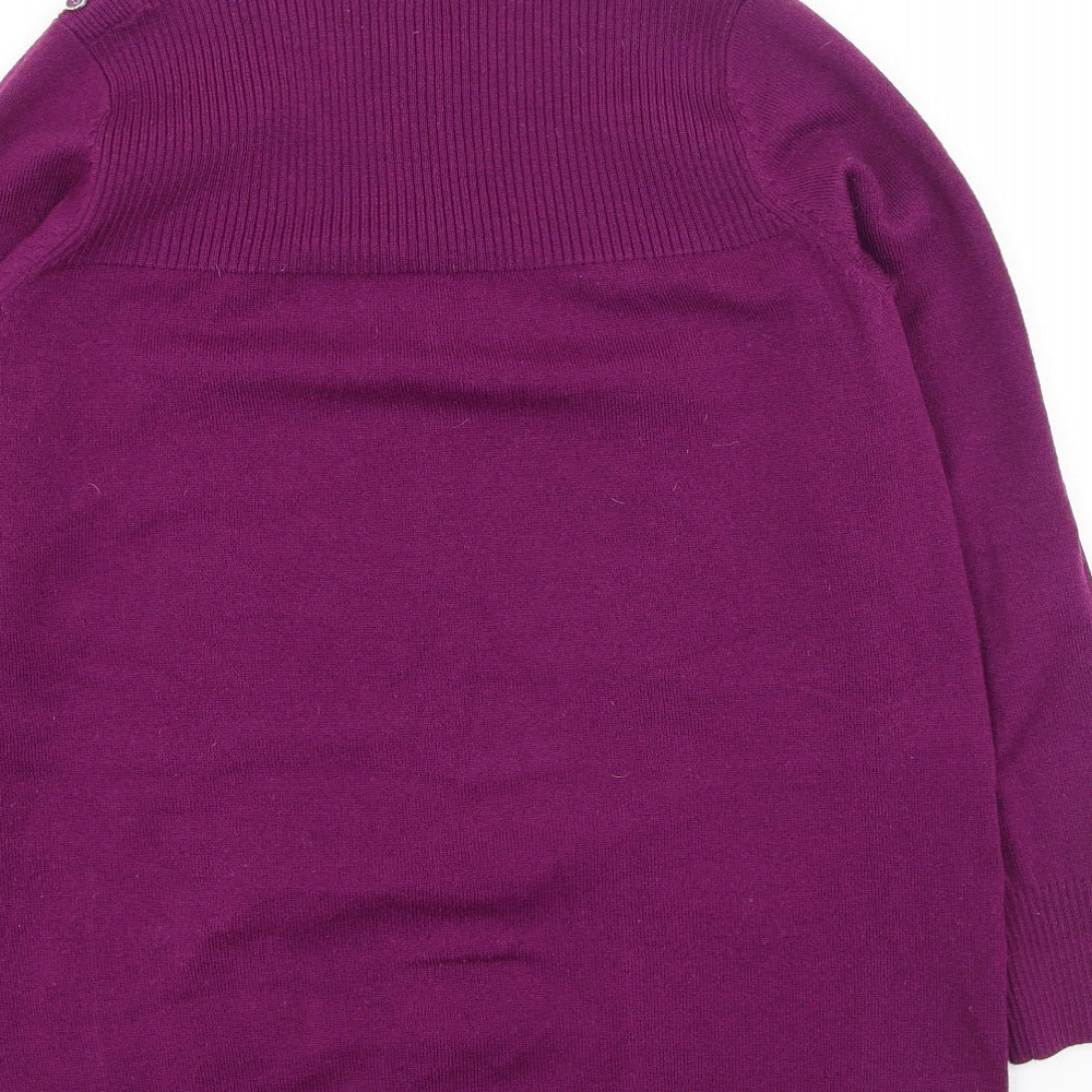 M&Co Womens Pink  Acrylic Pullover Sweatshirt Size 14
