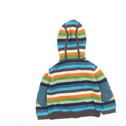 John Lewis Boys Multicoloured Striped Cotton Full Zip Jumper Size 12-18 Months