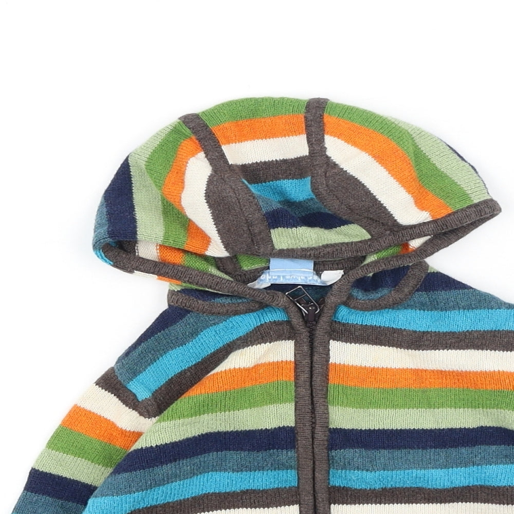 John Lewis Boys Multicoloured Striped Cotton Full Zip Jumper Size 12-18 Months