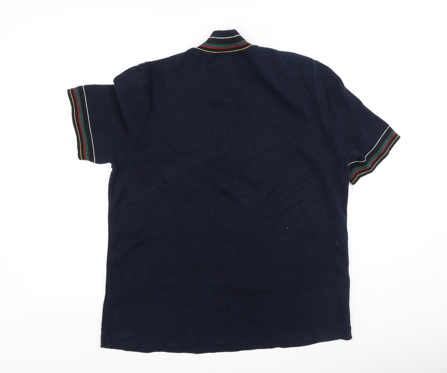 Topman Mens Blue  Cotton  T-Shirt Size M High Neck