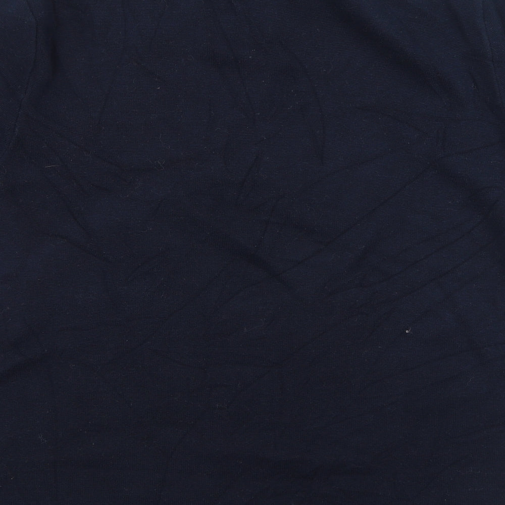Topman Mens Blue  Cotton  T-Shirt Size M High Neck