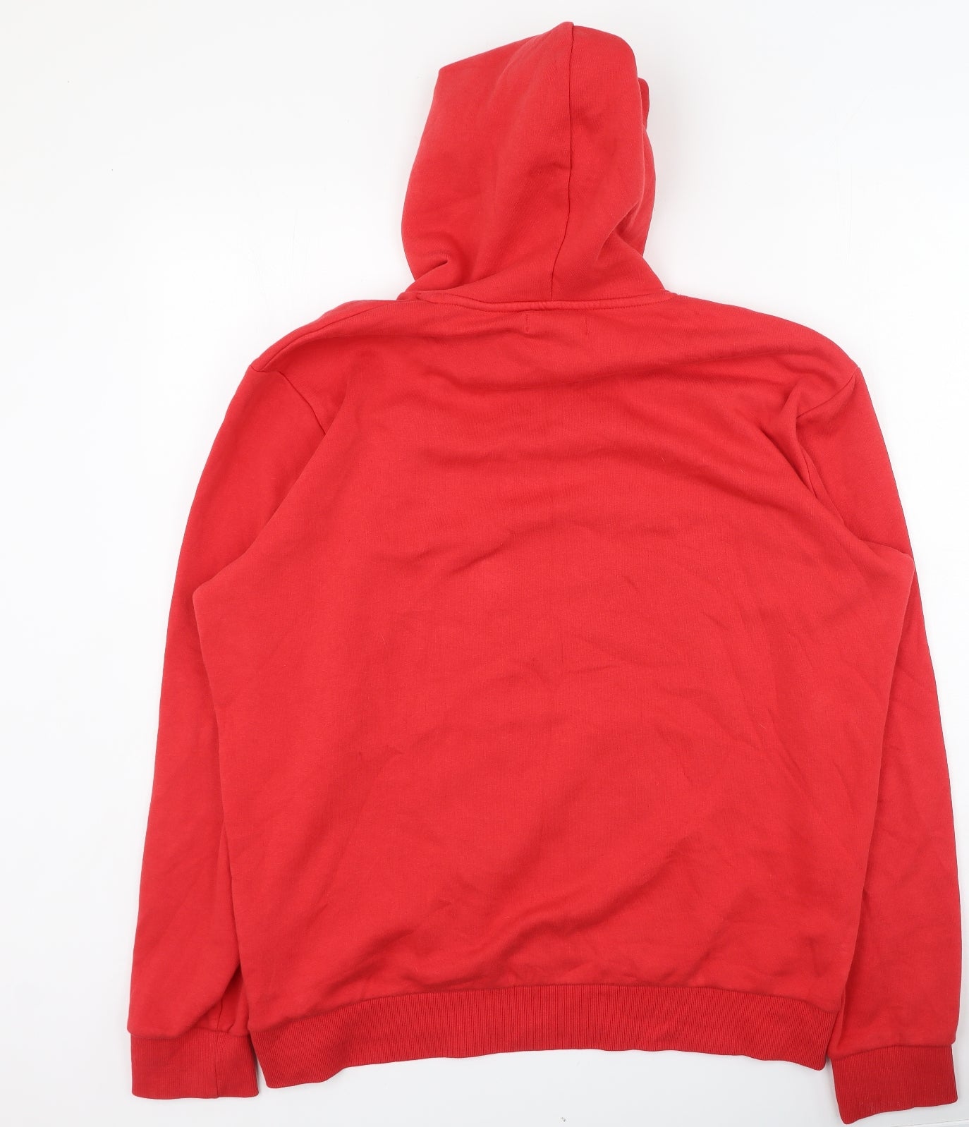 JACK & JONES Mens Red  Cotton Pullover Hoodie Size L