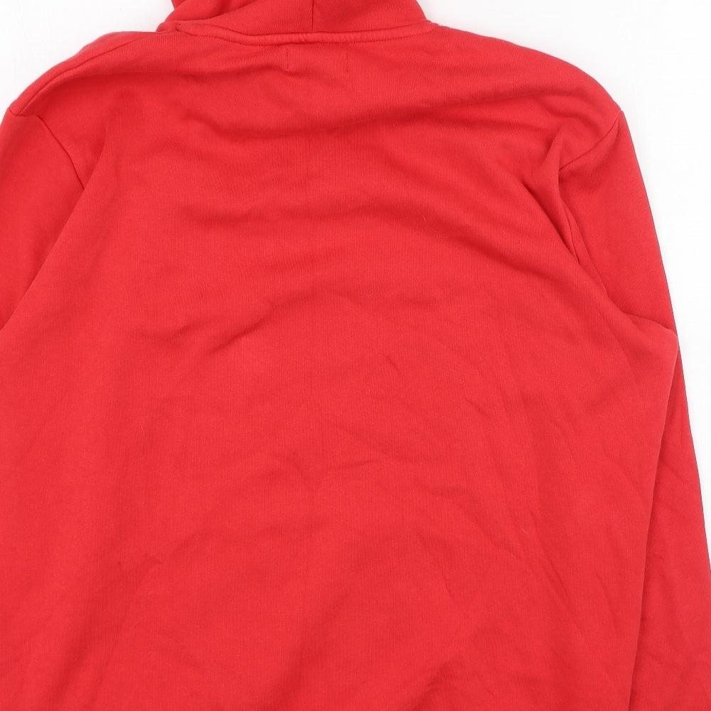 JACK & JONES Mens Red  Cotton Pullover Hoodie Size L